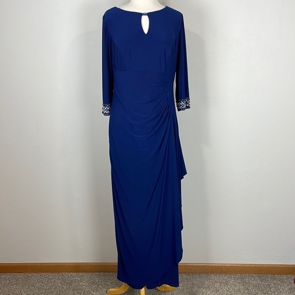 ALEX Evenings Jeweled Cuff Column Formal Gown - Picture 2 of 15